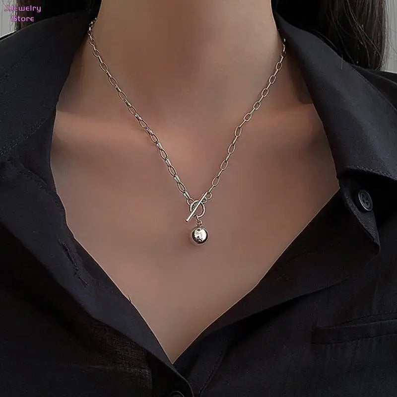 Cuban Chain Necklace Women New Fashion Toggle Clasp Stainless Steel Chain Necklace For Women Jewelry Gift