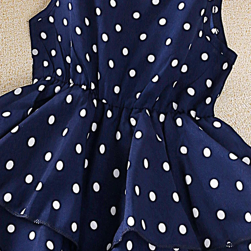 Dress Kids Girls 4-12 Years Black Polka Dot Dress For Girls Stylish Girls Vacation Holiday Clothes Kids Clothes Dress