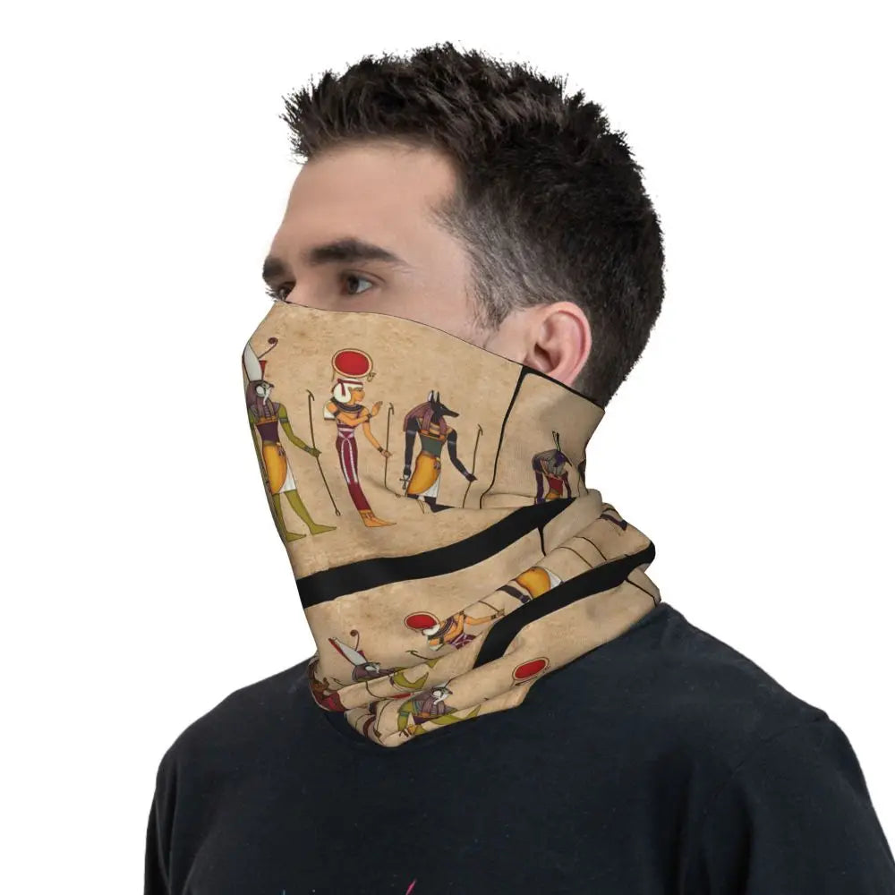 Egyptian Gods And Pharaohs Bandana Neck Gaiter Printed Mask Scarf Multifunction Headwear Running Unisex Adult Winter