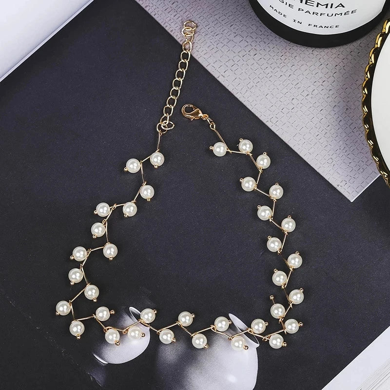 Fashion Imitation Pearl Choker Fairy Women Necklaces Korean New Pearl Pendants Collar Trend Neck Jewelry Party Neck Decoration