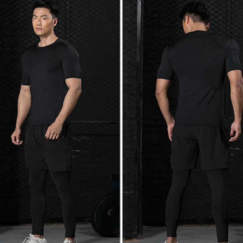 Men TShirt Classic Design T-shirt Men's Casual Tight Tshirt Gym Fitness Compression Shirt Quick Dry Summer Fashion