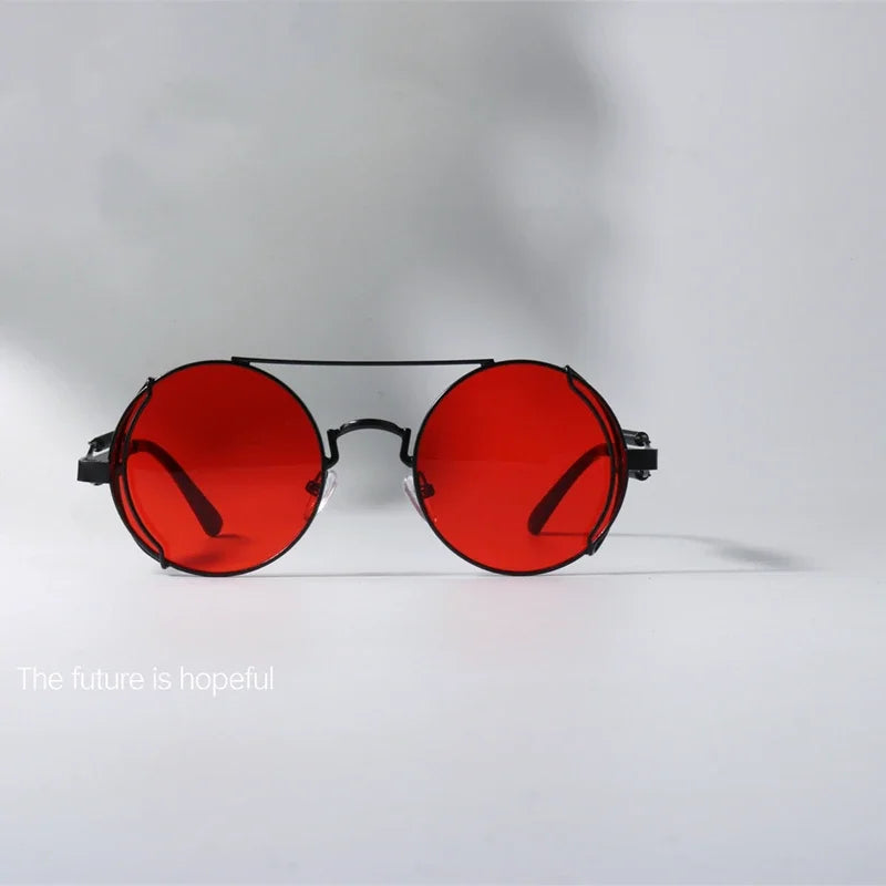 2024 Plastic Steampunk Sunglasses Men Women Fashion Round Glasses Brand Designer Vintage Sun Glasses High Quality Oculos De Sol