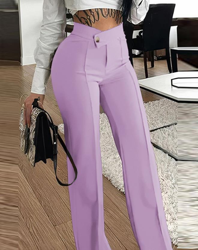 Autumn and Winter Pants Women 2023 Fashion Versatile Casual Sexy Buttoned Straight Wide-leg Work Trousers Y2k Clothes Streetwear