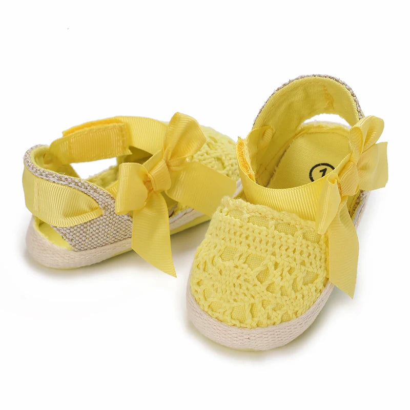 Summer Fashion Baby Shoes 0-18M Girl Baby Bow Casual Sandals Soft Sole Comfortable Baby Walking Shoes