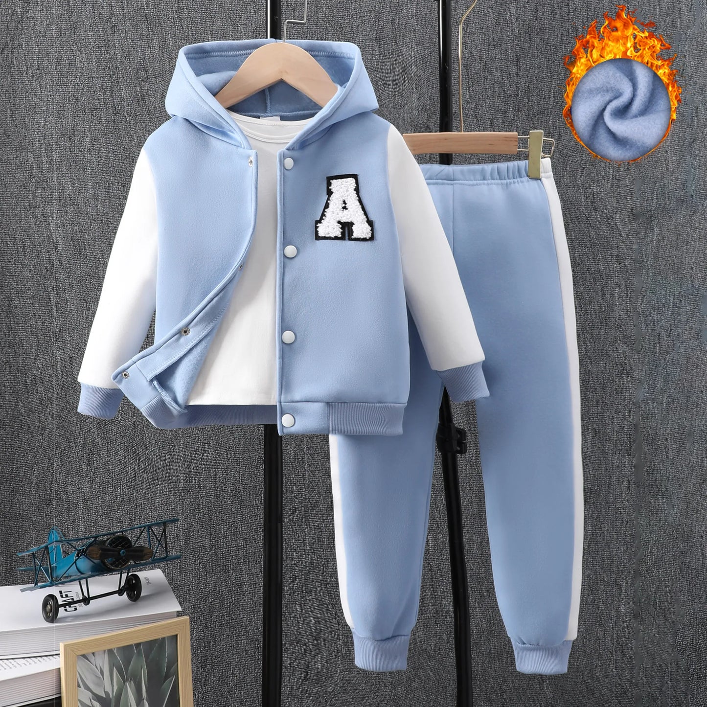 2024 Kids Boys Clothing Set Long Sleeve Autumn Winter Children Outfits Clothes Fashion Boys Suit Girl Hooded Children Set 4-8Y