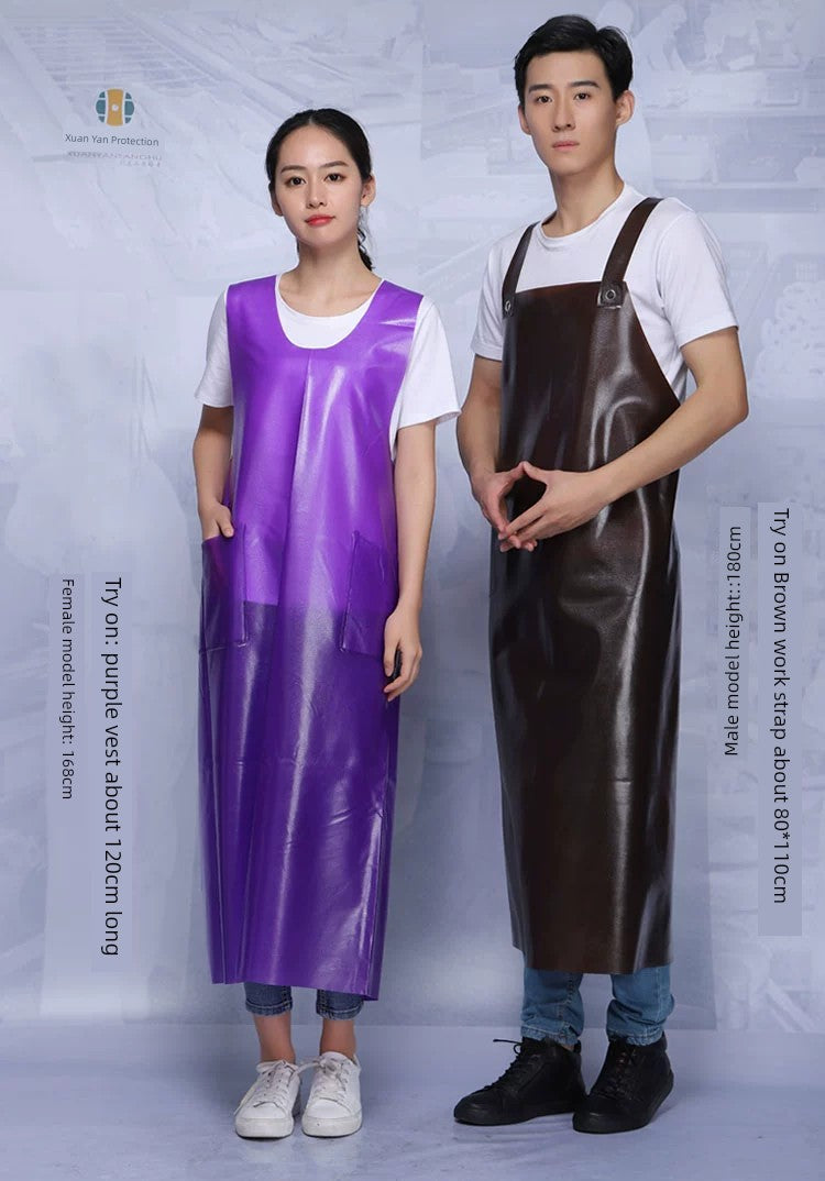 Vest-Style Long Beef Tendon Acid and Alkali Resistant Waterproof Apron