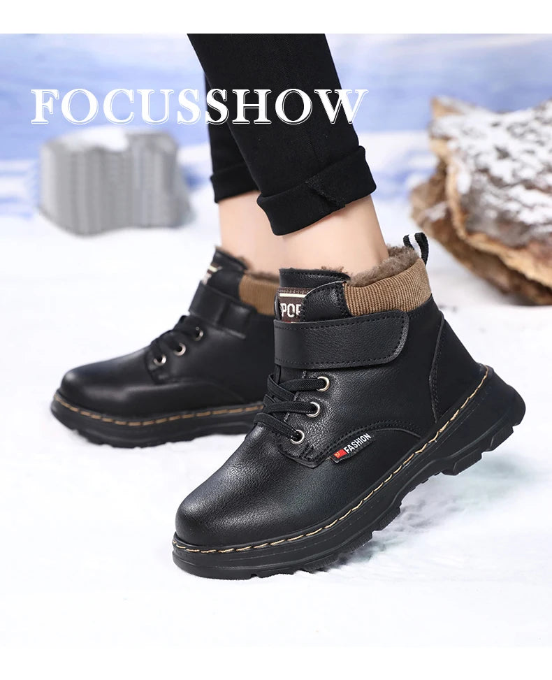 2024 New Children Snow Boots Warm Non-slip Shoes For Boys Girls Brand Boots Comfort Baby Plush Boots Fashion Sneakers