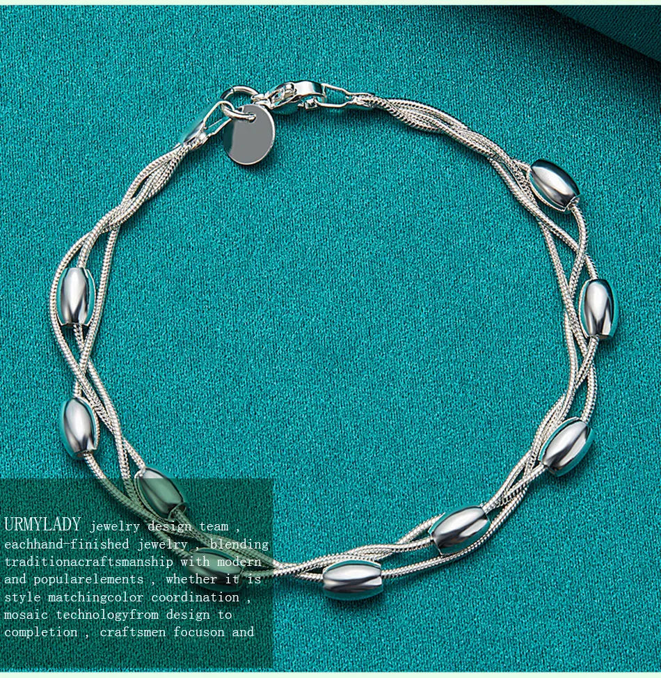 925 sterling silver bracelet chain fashion design product beautiful Jewelry High quality Bracelet bead for women lady wedding