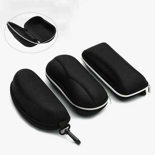 Men and Women Protective Glasses Case Sunglasses Hard Case Travel Protective Glasses Bag Black Portable Accessories Zipper Box