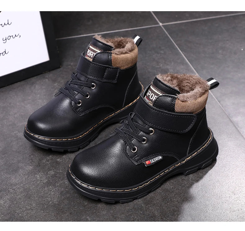 2024 New Children Snow Boots Warm Non-slip Shoes For Boys Girls Brand Boots Comfort Baby Plush Boots Fashion Sneakers