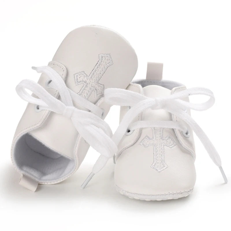 Spring and Autumn Baby Shoes Fashion Classic White PU High Top Sports Shoes Soft Sole Comfortable Casual Walking Shoes