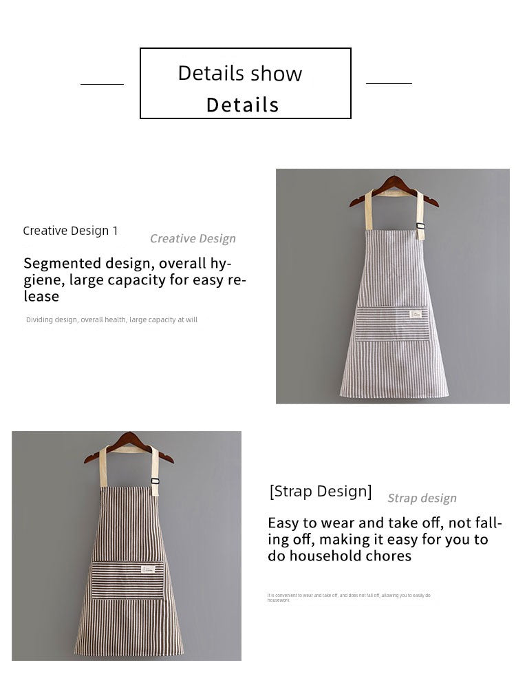 K-style Fashion For Home Work Restaurant Cotton and Linen Apron