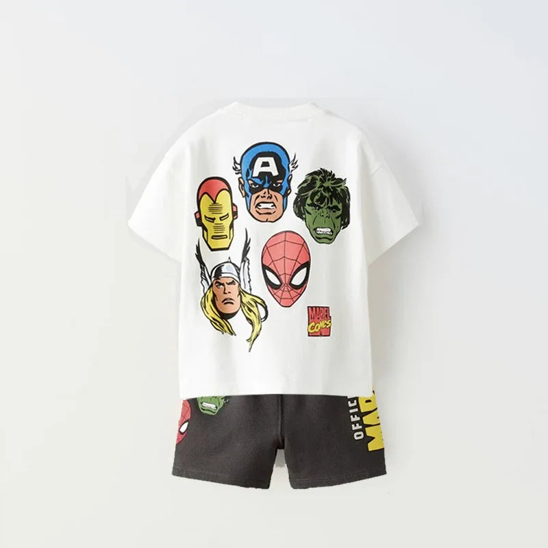 Kids Short Sleeve Shorts Outfits Summer Clothes Cartoon Print TShirt Cute Print Tops Toddler Boys Casual Costume Girls Cute Sets