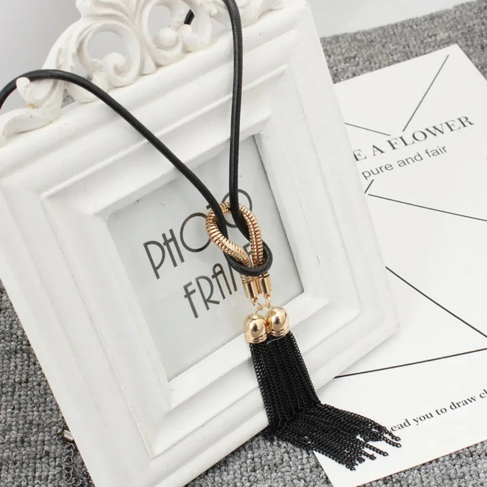 2024 New Arrival Female Pendant Necklace Tassel Long Winter Sweater Chain   Wholesale Sales