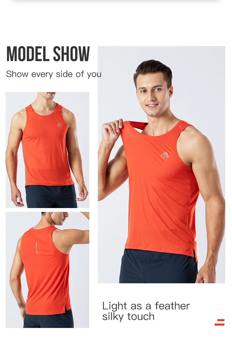 AONIJIE FM5126 Man Male Quick Drying Sports Undershit Running I-shaped Vest Sleeveless Summer Tank Top For Marathon Fitness