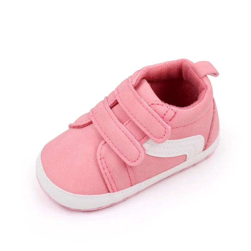 New White Baby Shoes Lovely Bear / Stripes Casual Soft Sole Anti-slip Infant Sports Toddler Boys Girls First Walkers