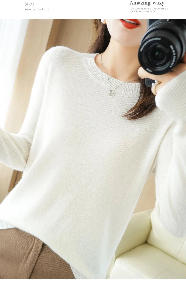 Women Sweater O-neck Autumn Winter BasicPullover Warm Casual Pulls Jumpers Korean FashionSpring Knitwear Bottoming Shirt 2024