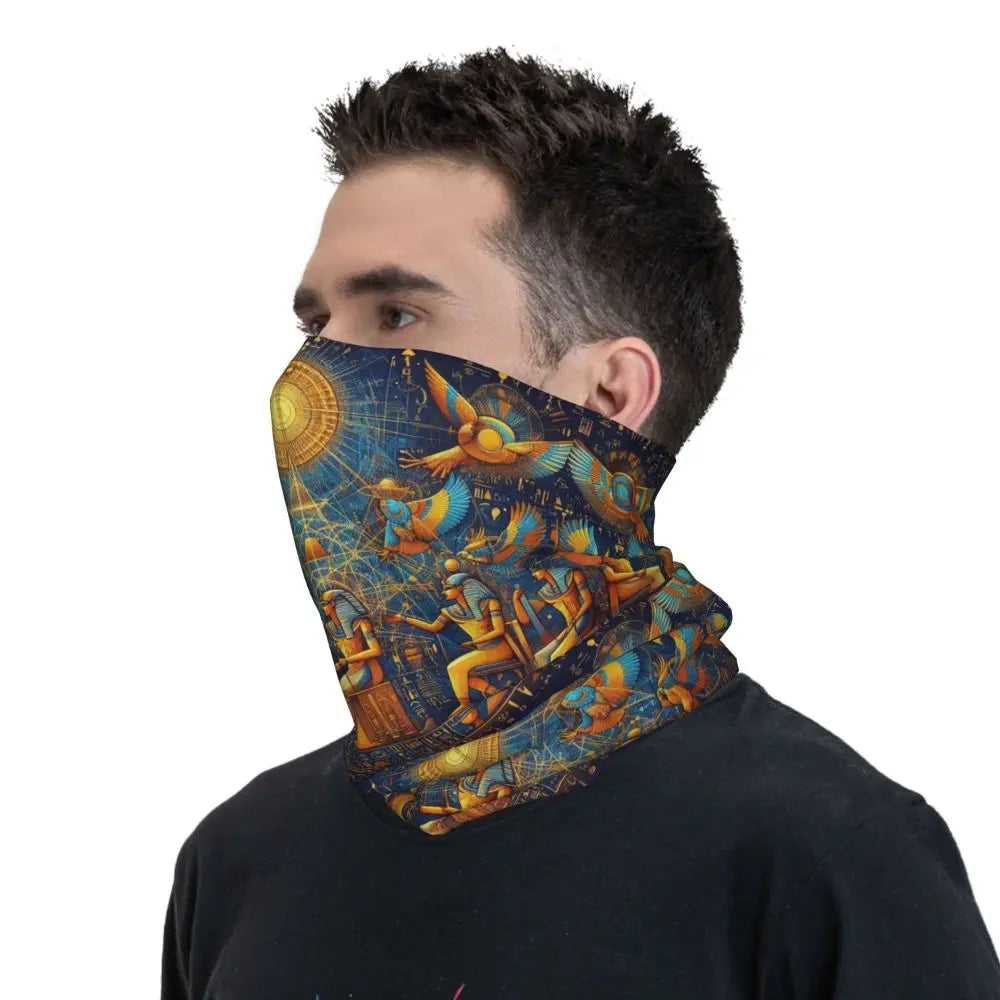 Egyptian Gods And Pharaohs Bandana Neck Gaiter Printed Mask Scarf Multifunction Headwear Running Unisex Adult Winter