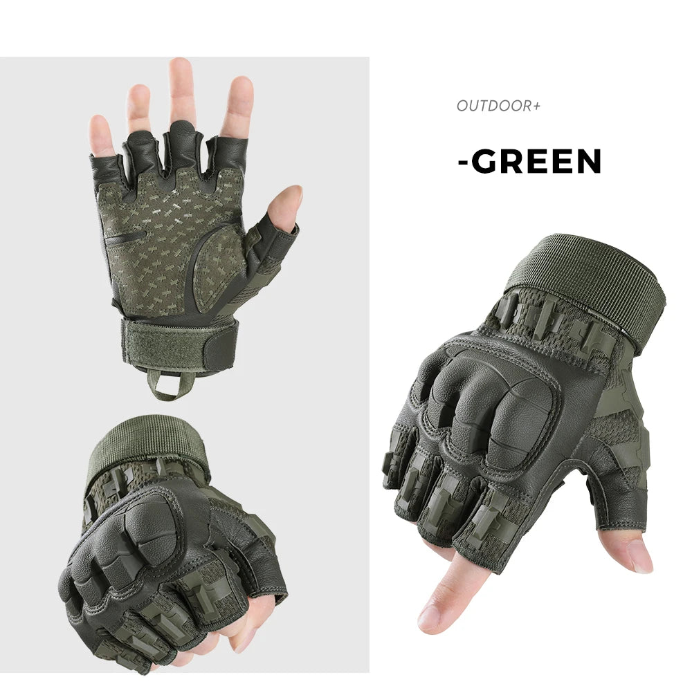 Men Half Finger Gloves Slip Rresistant Wear-resistant Racing Off-road Breathable Motorcycle Bicycle Fingerless Glove Riding Gear