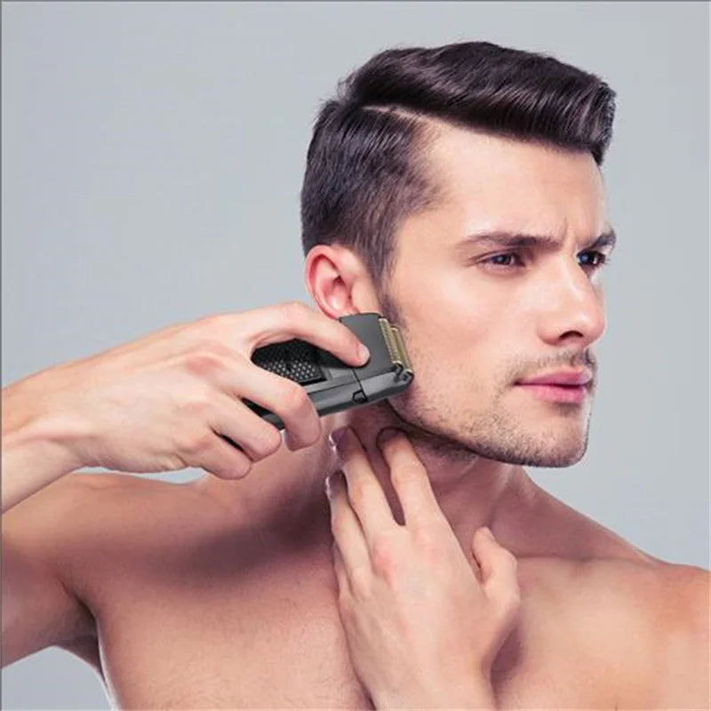 Washable Electric Self Hair Trimmer Self-Service Haircut Kit Portable Fade Style Clipper For Men Wet Dry Male Bald Head Shaver