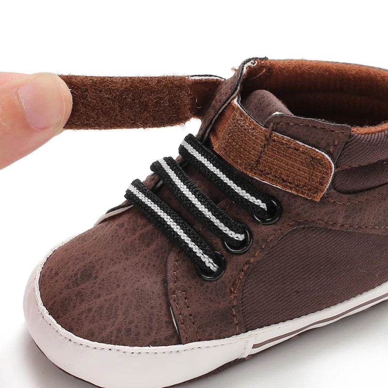 Baby Canvas Classic Casual Shoes Newborn Baby PU Leather Multi-Color Sneakers Non-Slip Cloth Bottom For Boys Girls First Walkers