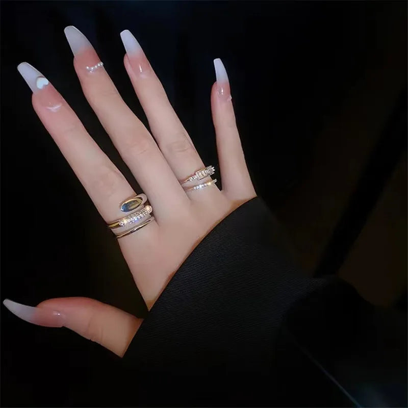 New Fashion Trend Unique Design Elegant Delicate Retro Simple Camellia Open End Adjustable Ring Women Jewelry Party Premium Gift