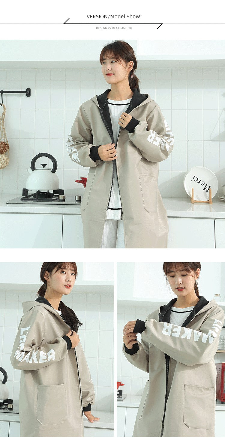 Fleece Zipper Mid Length Long Length Kitchen Waterproof Heattech Overclothes