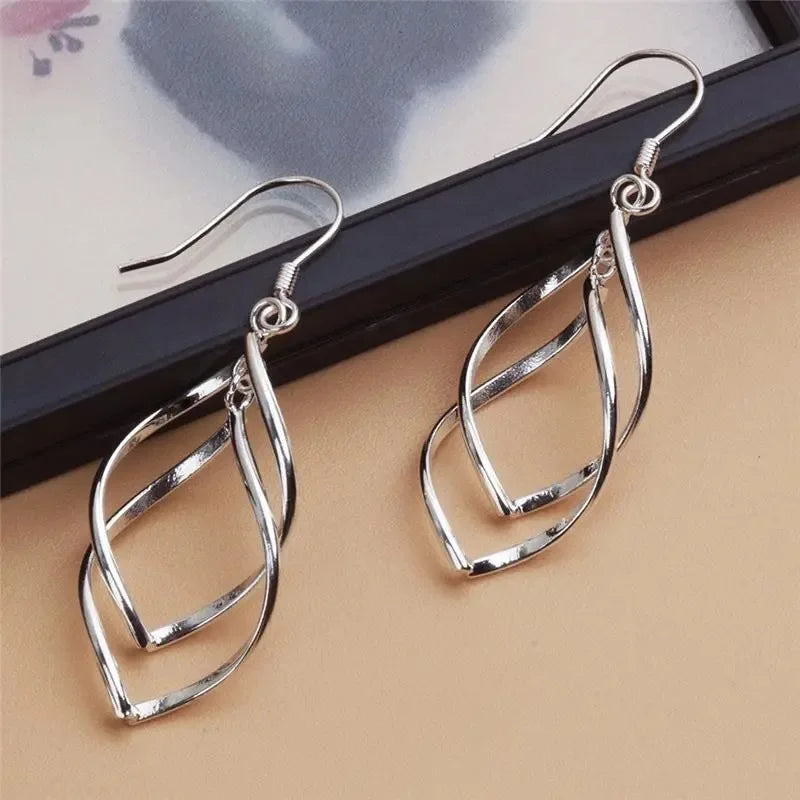 2024 Korean Long Statement Earrings Geometric Hollow Leaf Tassel Dangle Drop Earring For Women Fashion Jewelry Oorbellen Brincos