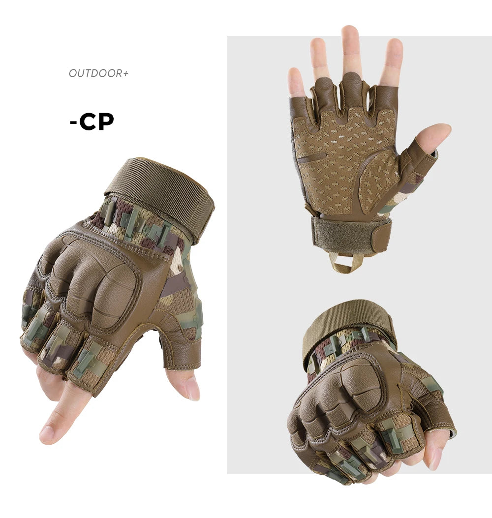 Men Half Finger Gloves Slip Rresistant Wear-resistant Racing Off-road Breathable Motorcycle Bicycle Fingerless Glove Riding Gear