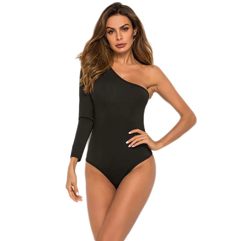 Women Black Long Sleeve Bodysuit Autumn Winter Turtleneck Bodysuits Womens Sexy Bodycon High Waist Romper Body