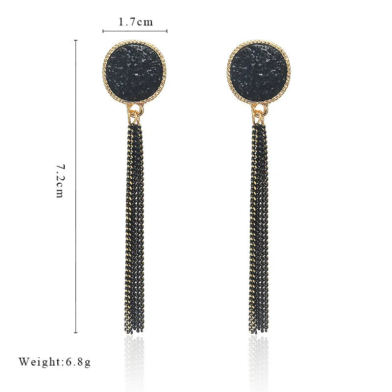 2022 New Gold Color Long Crystal Tassel Dangle Earrings for Women Wedding Drop Earring Fashion Jewelry Gifts