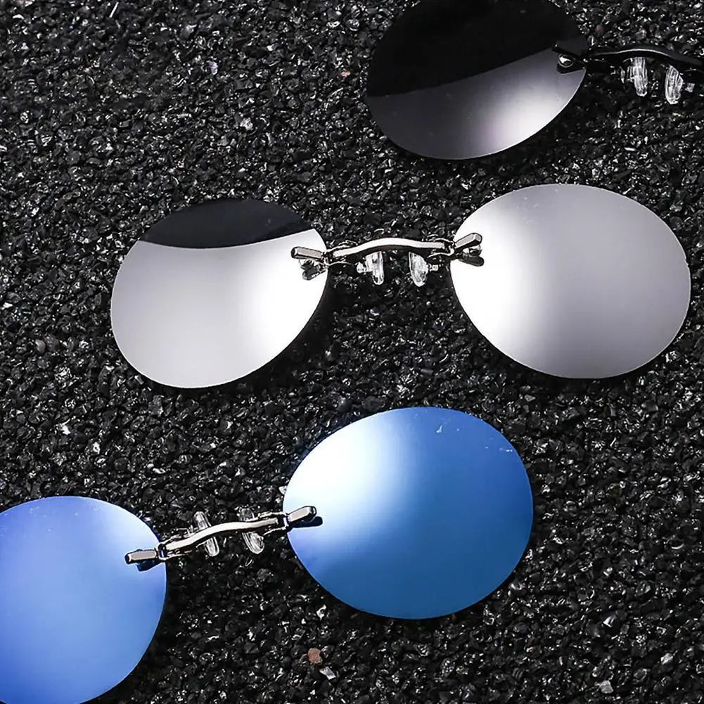 Clip On Nose Glasses Round Rimless Matrix Morpheus Sunglasses Mini Frameless Vintage Men Eyeglasses