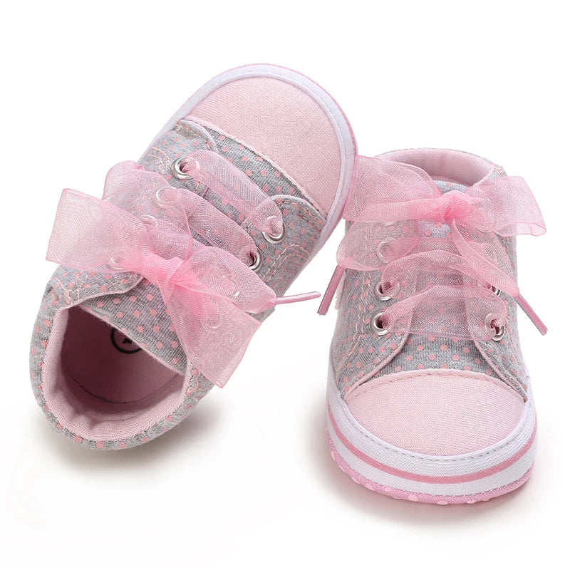 Spring and Autumn Sweet Pink Theme Girl Baby Casual Sports Shoes Soft Sole Comfortable Baby Walking Shoes 0-18M