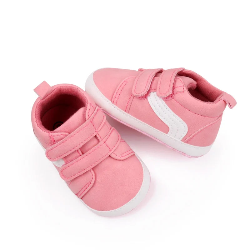 New White Baby Shoes Lovely Bear / Stripes Casual Soft Sole Anti-slip Infant Sports Toddler Boys Girls First Walkers