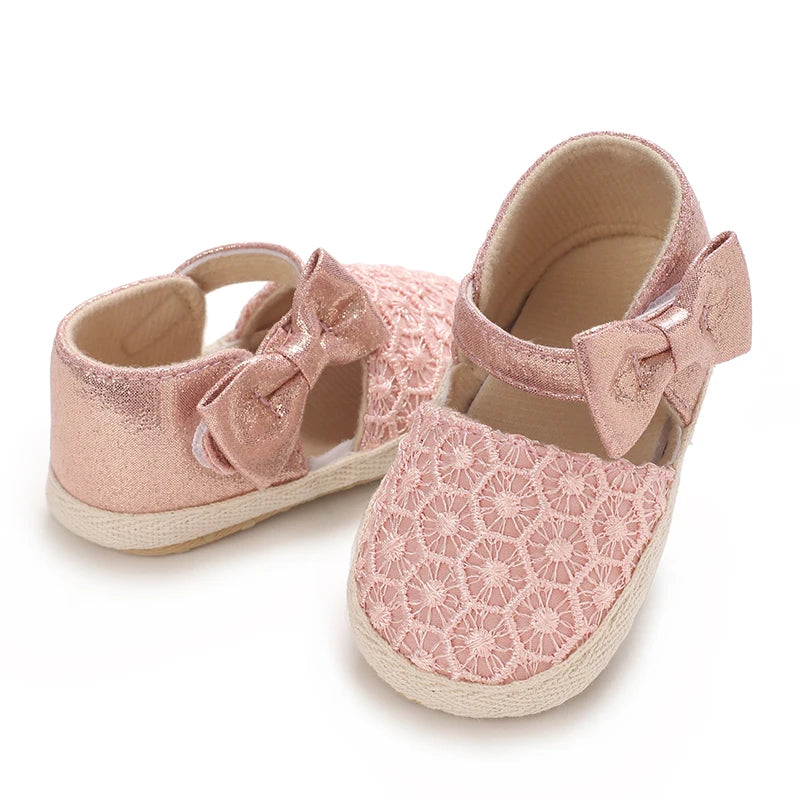 Summer Fashion Baby Shoes 0-18M Girl Baby Bow Casual Sandals Soft Sole Comfortable Baby Walking Shoes