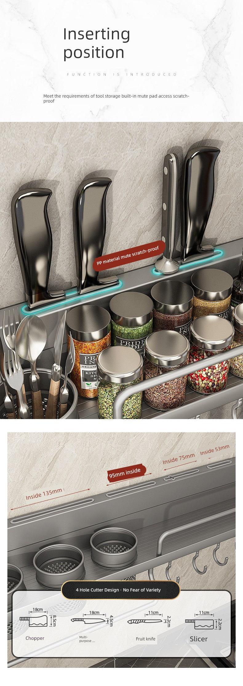 Kitchen rack for spices, knives and more...