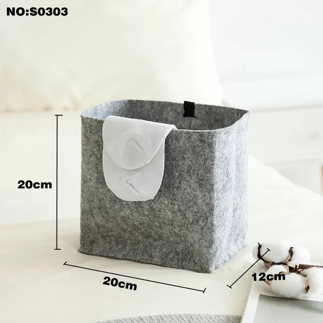 With Handle Storage Basket Non-woven Folding Fabric Storage Box Cube Bin For Children Toys Sundries Organizer Storage Bins