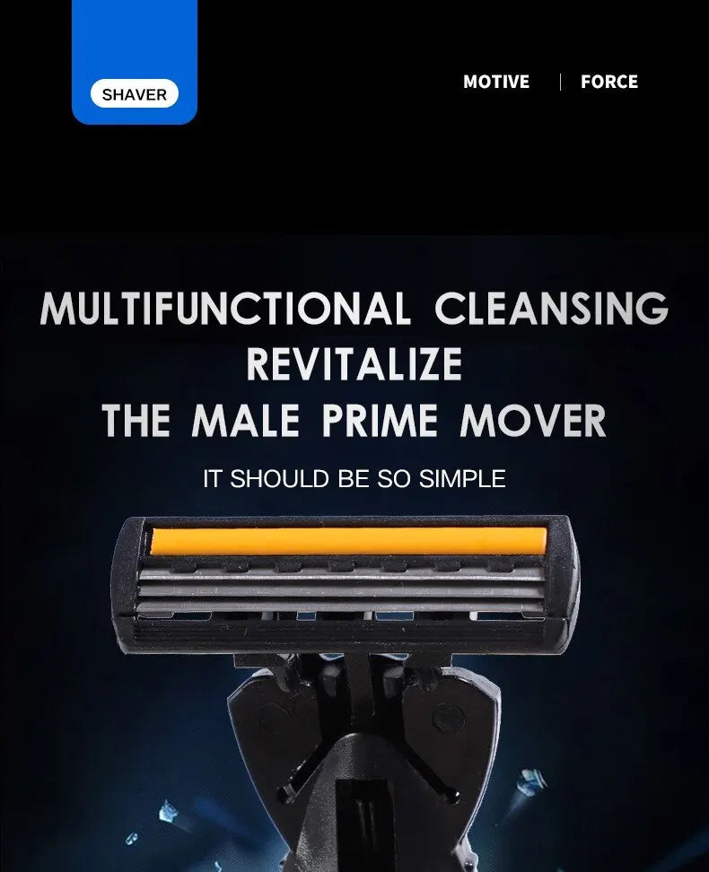 Men Shaver Brand New Design Men Razor Shaving Three Layer Shaver Reusable Razor Imported Blade Multi Tool Head Change