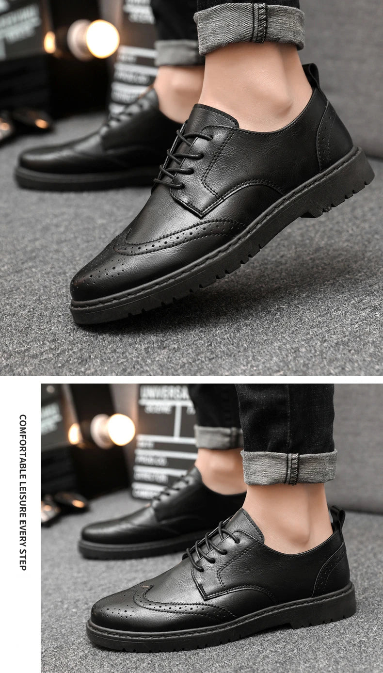 2024 New Men Oxford Shoes Luxury High Quality Brogue Dress Shoes for Men Classic Business Leather Shoes Fashion Men Casual Shoe