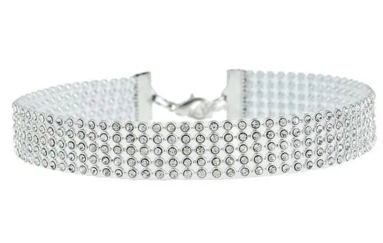 Punk Golden Silver Color Inlay Rhinestone Crystal Choker Necklace for Women Hip Hop Party Accessories Collar Chocker Gifts