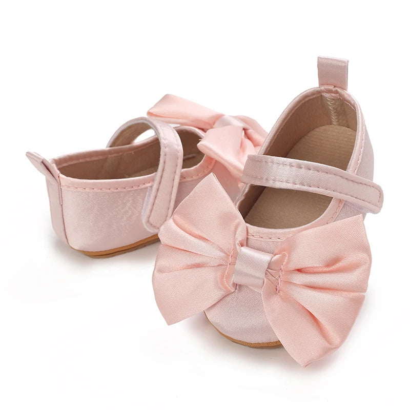 New Western-style Bow Princess Shoes For Infants And Young Children Aged 0-18 Months Soft And Non Slip Walking Shoes