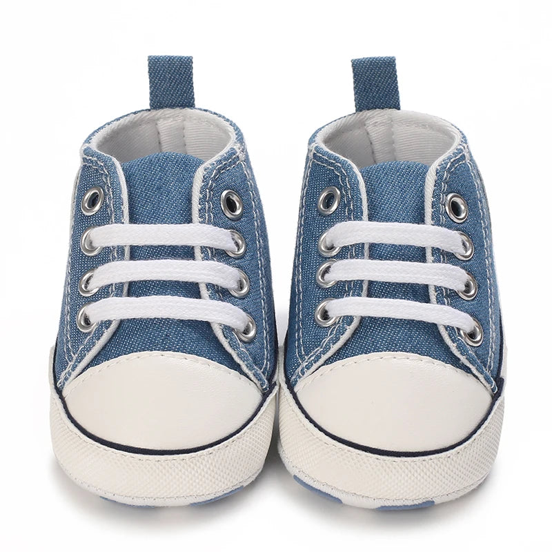 Baby Canvas Classic Sports Shoes Newborn Boys and Girls Printed Star First Walkers Shoes Infant Anti slip Baby Shoes