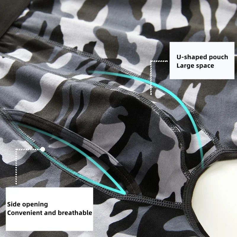 Sports Underwear Boxer Men Military Camouflage Men's Underpants Cotton Shorts Trunks Man Large Size Long Boxers For Men Gift