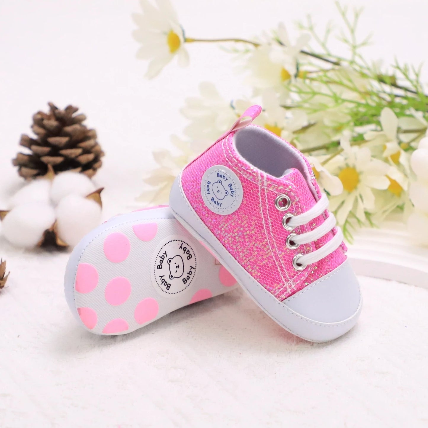 Trendy Comfortable Sequin Sneakers For Baby Boys, Lightweight Non Slip Shoes For Indoor Outdoor Walking, Spring And Autumn