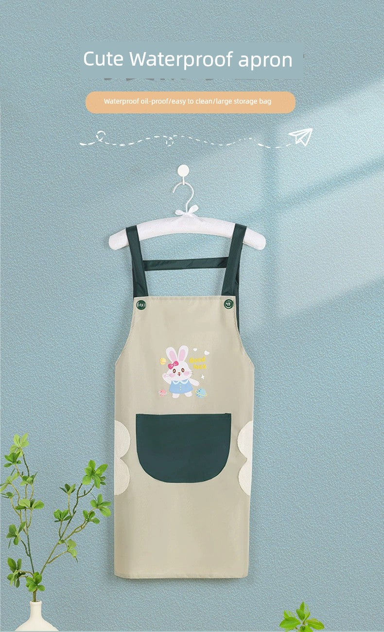 Yunlei Cute Kitchen Cooking Waterproof Suspender Apron