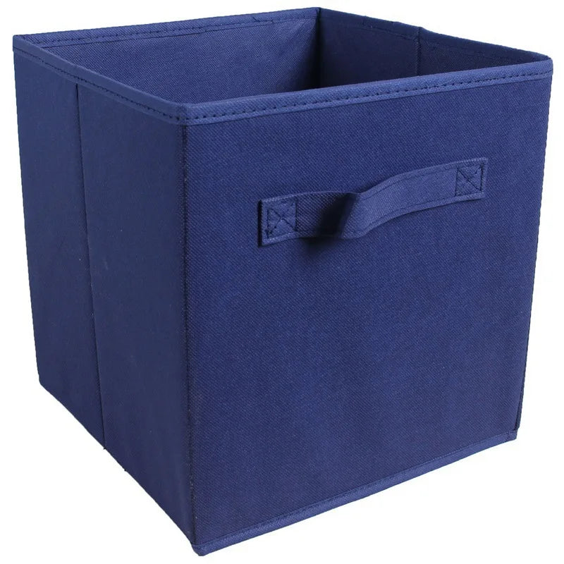 With Handle Storage Basket Non-woven Folding Fabric Storage Box Cube Bin For Children Toys Sundries Organizer Storage Bins