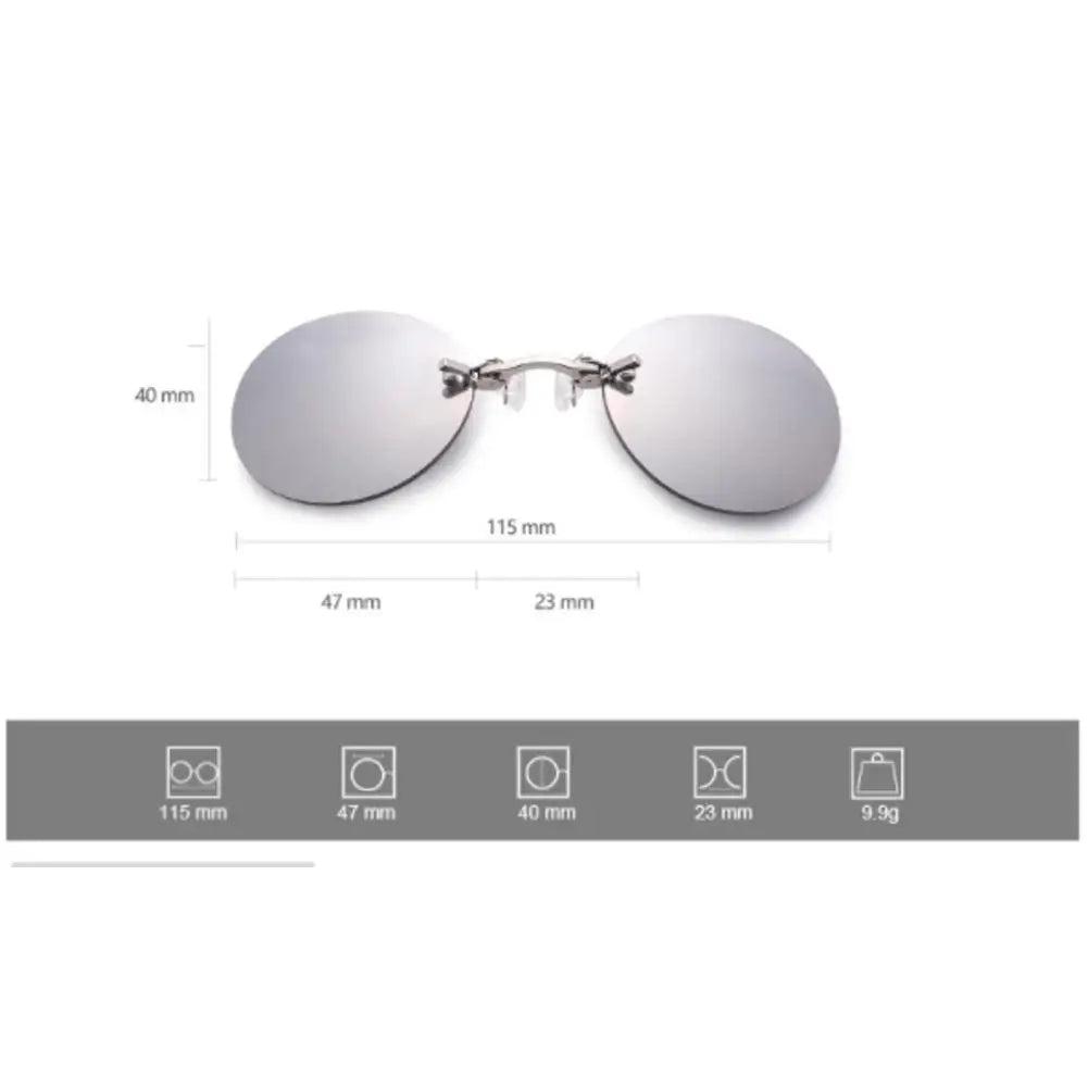 Clip On Nose Glasses Round Rimless Matrix Morpheus Sunglasses Mini Frameless Vintage Men Eyeglasses