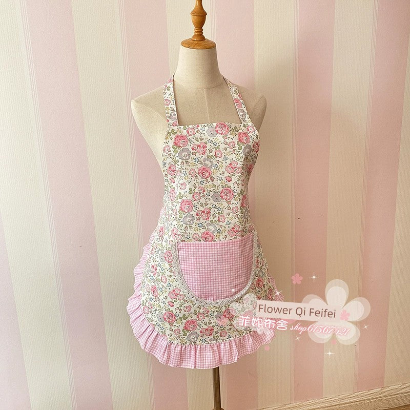 Pure Cotton Cute Japanese Style Princess Lace Household Apron