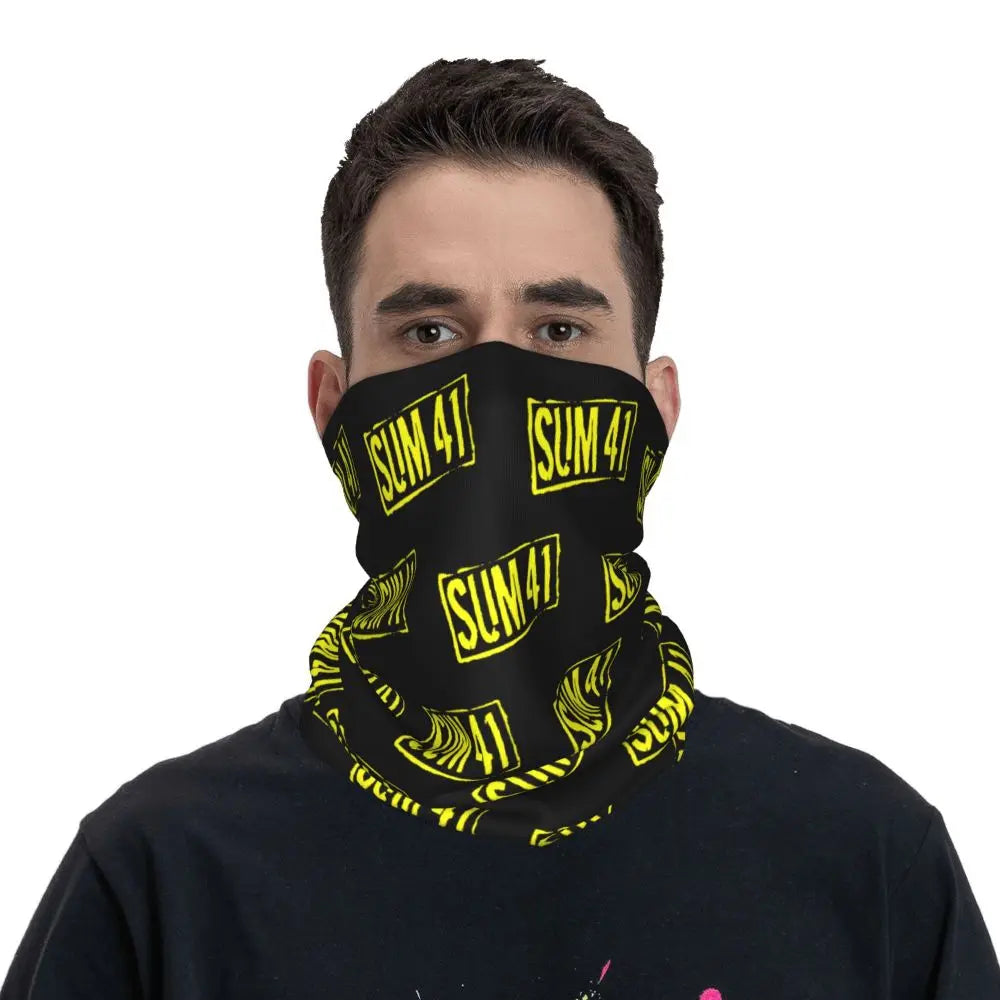 Sum 41 Band Bandana Neck Gaiter Printed Mask Scarf Multifunctional Headwear Running for Men Women Adult Breathable