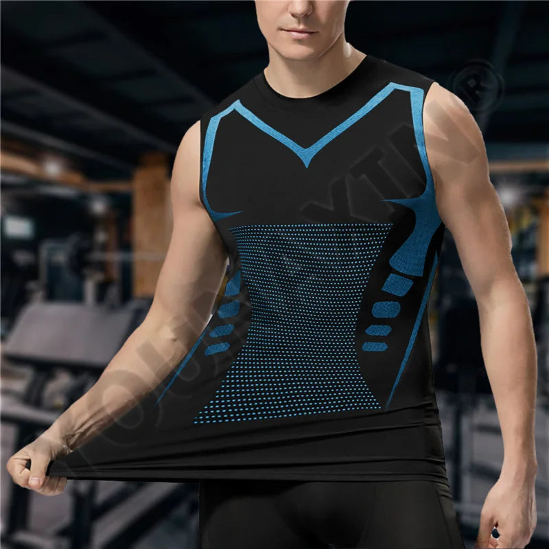 3 Pcs/Lot Men's Sleeveless T-Shirts Base Layer Vest Basketball Cycling Yoga Sports Tight  Gym Fitness Running Top Outdoor Tank